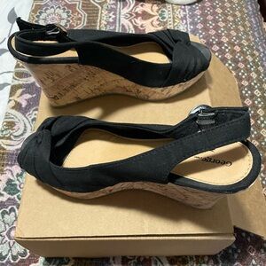 Black Wedge sandals size 7